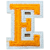 Alfabet Letter Strijk Embleem Patch Oranje Wit