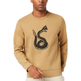 Ratelslang XXL Strijk Embleem Patch Links op een mosterdgele sweater