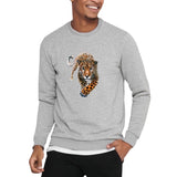 Panter Luipaard Jaguar Strijk XL Applicatie op een grijze sweater
