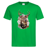 Hert Herten Strijk Applicatie op een groen t-shirt