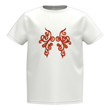 Cosplay Venetiaans Kant Sequins Strijk Applicatie Patch Set Rood op een wit t-shirt