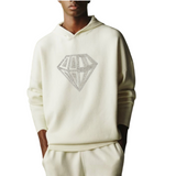 Diamant XL Strass strijk Applicatie op een ecru kleurige hoodie 