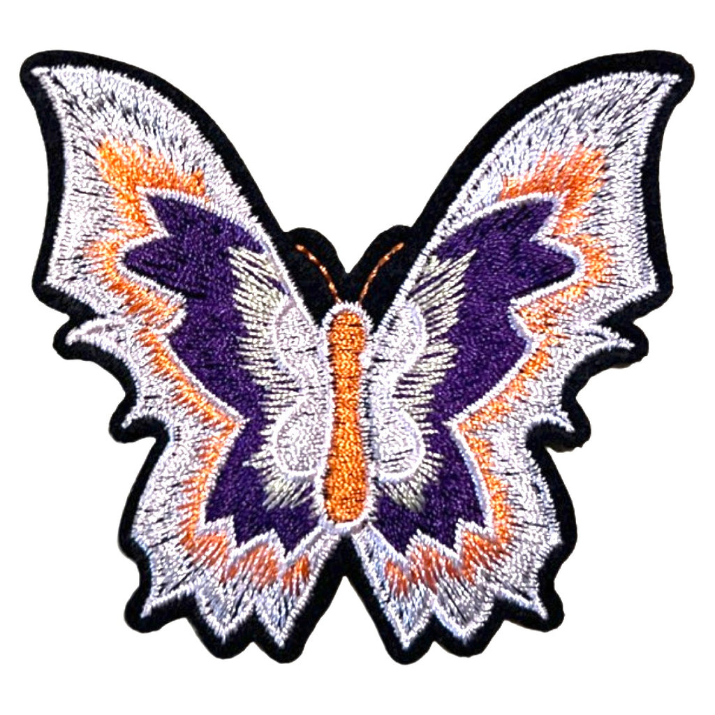 Vinder Vlinders Embleem Strijk Patch Paars Oranje