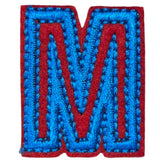 Alfabet Letter M Strijk Embleem Patch Rood Blauw