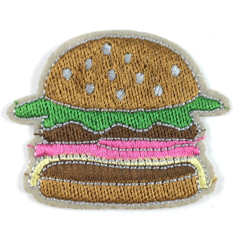 Broodje Hamburger Met Sla En Saus Strijk Patch