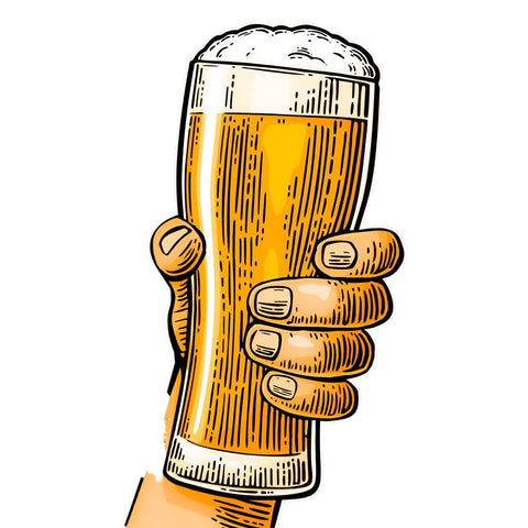 Bier Bierglas In Hand Full Color Strijk Applicatie Large