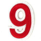 Cijfer Nummer 9 Strijk Emblemen Rood Wit