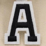 Zwarte Alfabet Letter A Met Witte Rand Strijk Patch