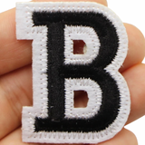 Alfabet Strijk Embleem Letter B Patch Zwart Wit