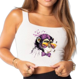 Aap Chimpansee Crazy Monkey Strijk Applicatie op een wit hemdje