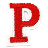 Alfabet Letter P Embleem Strijk Patch Rood Wit