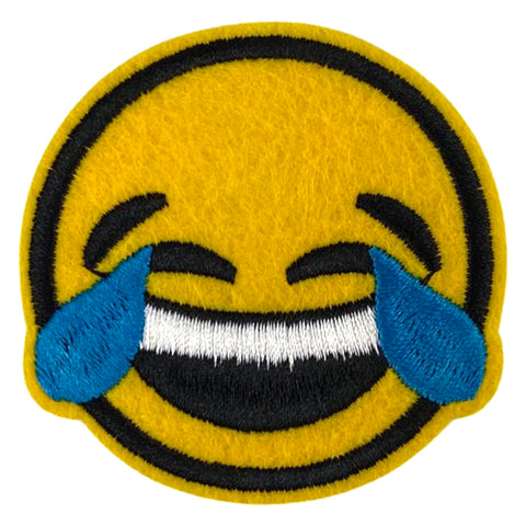 Emoji Smiley Strijk Patch Huilen Lachen