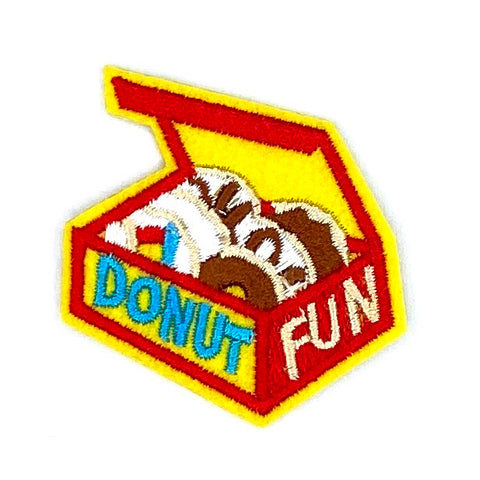 Een Doos Met Donut Fun Strijk Patch