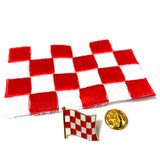 Emaille Vlag Pin Provincie Brabant samen met de Brabant vlag strijk patch 