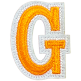 Alfabet Letter Strijk Embleem Patch Oranje Wit