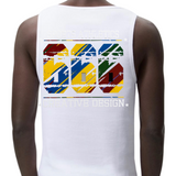 Sports Athletics 666 Full Color Strijk Applicatie op de rugzijde van een wit hemd