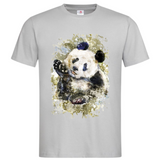 Panda Beer Design Applicatie op een grijs t-shirtje