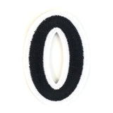 Zwart Cijfer 0 Strijk Embleem / patch met wit randje