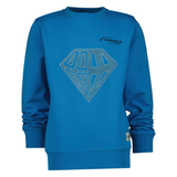 Diamant XL Strass strijk Applicatie op een blauwe sweater kindermaat