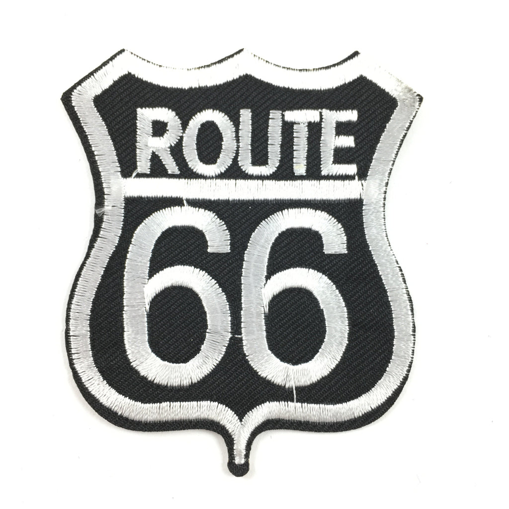 Route 66 Strijk Patch Zwart Wit